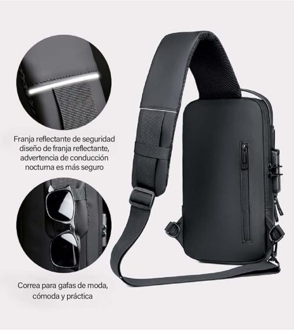 Mochila Cruzada Antirrobo Impermeable